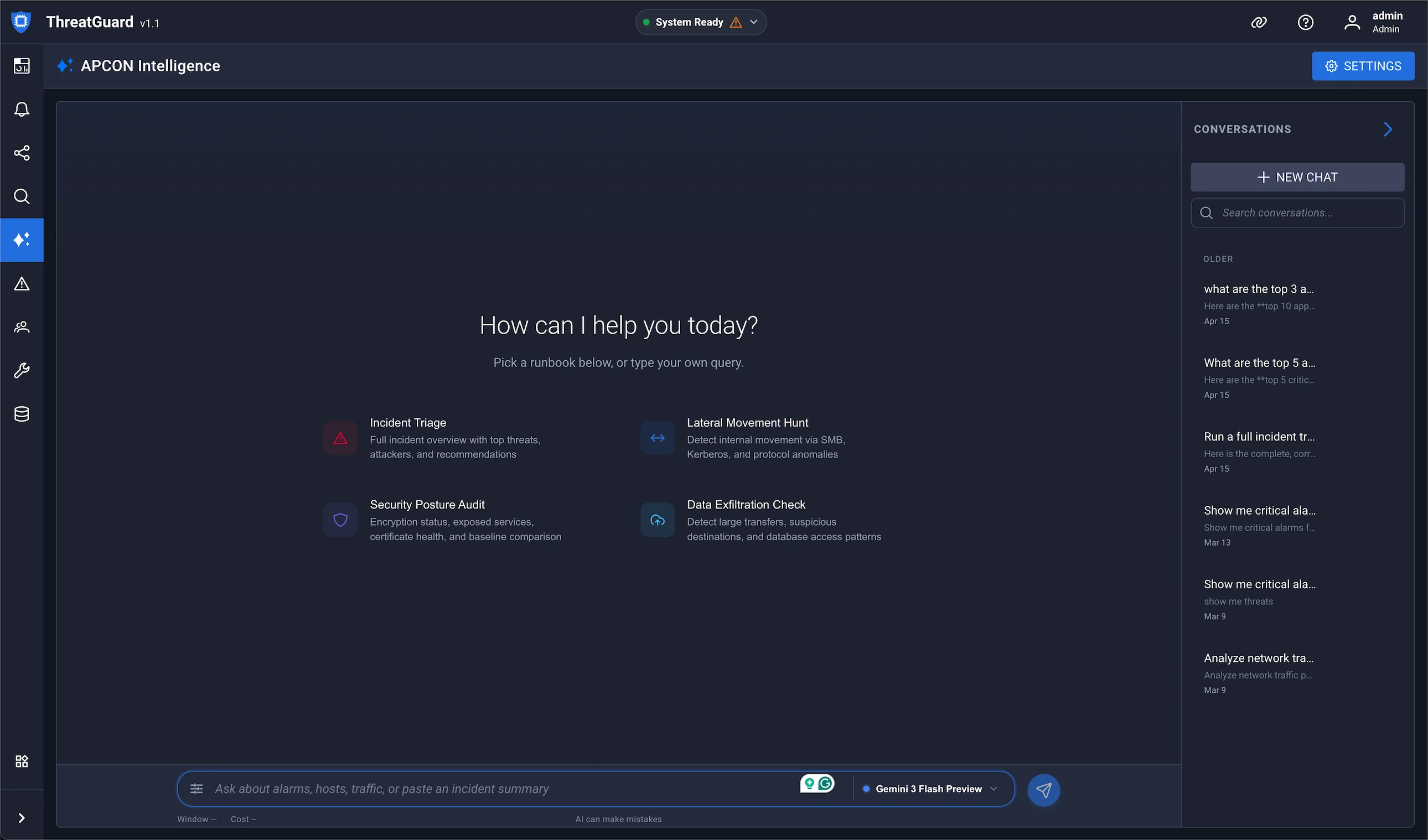 ThreatGuard's APCON Intelligence Dashboard